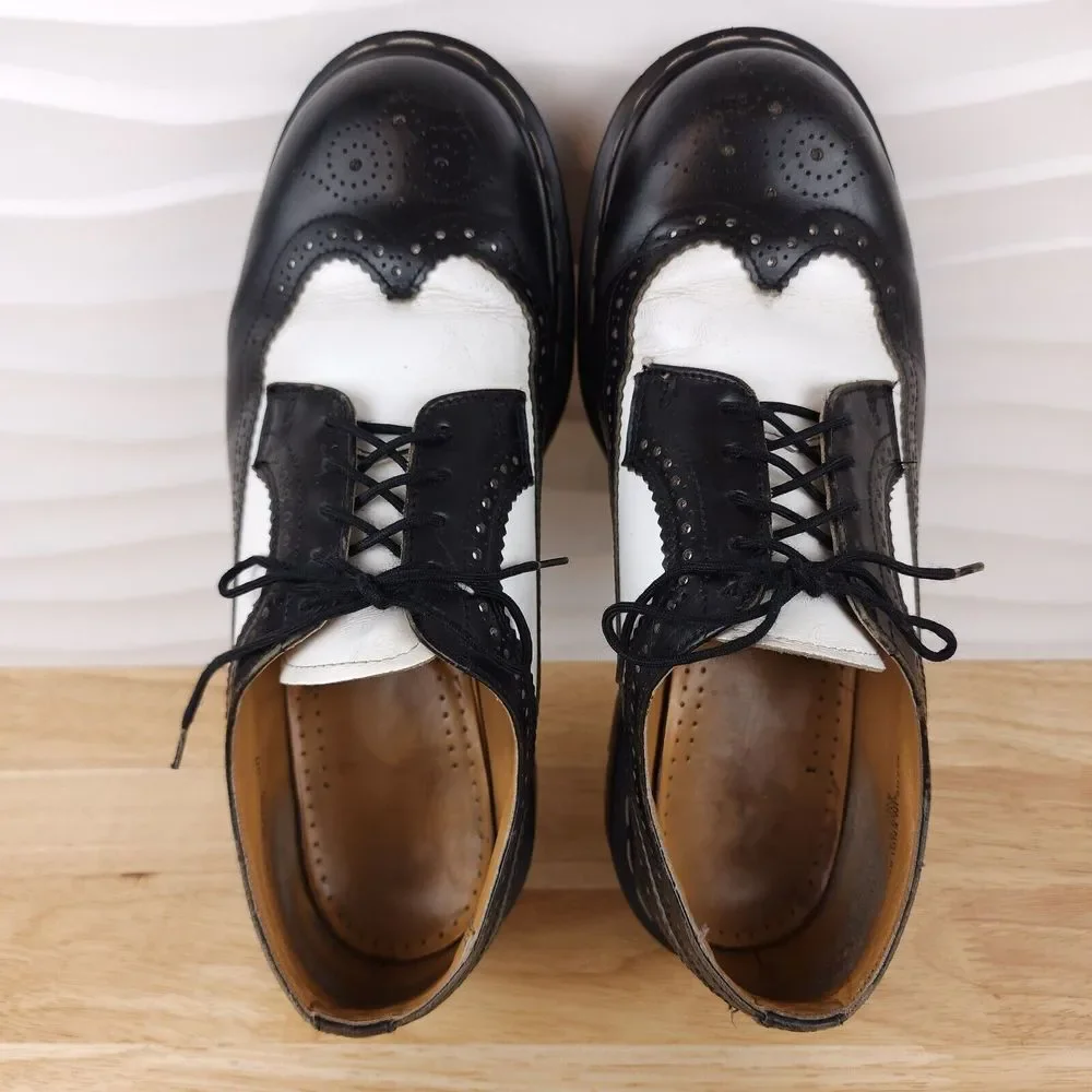 Dr‎ Martens Bex Brogue Wingtip Shoes Mens UK 9 US 10 Black White England 3989